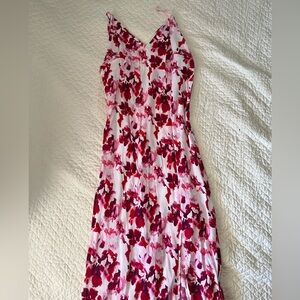 Floral Pink and Red Women's Dress